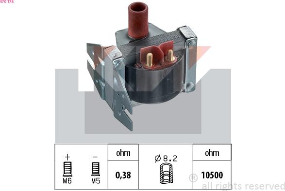 KW 470 178 - Ignition Coil autospares.lv