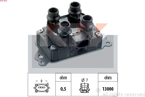 KW 470 364 - Ignition Coil autospares.lv