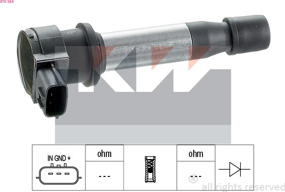 KW 470 384 - Ignition Coil autospares.lv