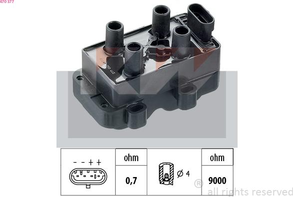 KW 470 377 - Ignition Coil autospares.lv