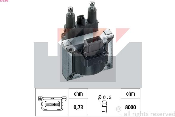 KW 470 275 - Ignition Coil autospares.lv