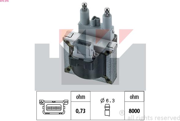 KW 470 276 - Ignition Coil autospares.lv