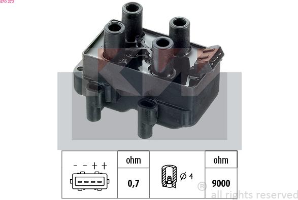 KW 470 272 - Ignition Coil autospares.lv