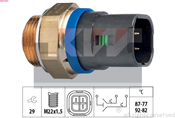 KW 550 647 - Temperature Switch, radiator / air conditioner fan autospares.lv