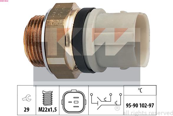 KW 550 652 - Temperature Switch, radiator / air conditioner fan autospares.lv