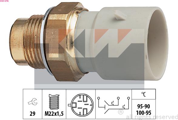 KW 550 676 - Temperature Switch, radiator / air conditioner fan autospares.lv