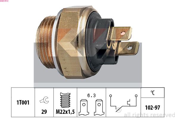 KW 550 013 - Temperature Switch, radiator / air conditioner fan autospares.lv