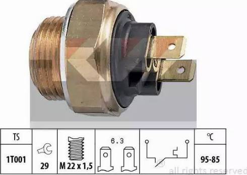 KW 550 033 - Temperature Switch, radiator / air conditioner fan autospares.lv