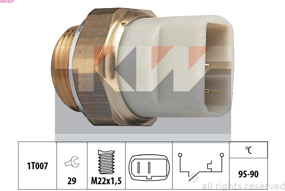 KW 550 027 - Temperature Switch, radiator / air conditioner fan autospares.lv