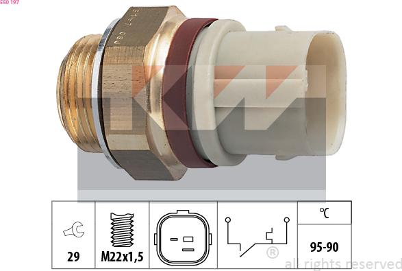 KW 550 197 - Temperature Switch, radiator / air conditioner fan autospares.lv