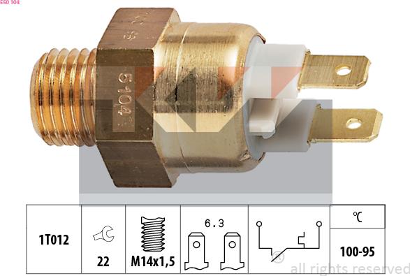 KW 550 104 - Temperature Switch, radiator / air conditioner fan autospares.lv