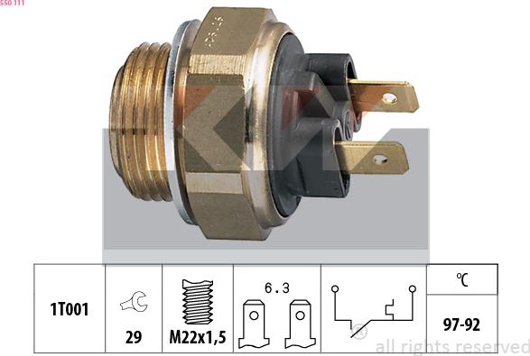 KW 550 111 - Temperature Switch, radiator / air conditioner fan autospares.lv