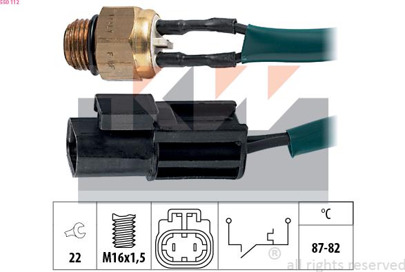 KW 550 112 - Temperature Switch, radiator / air conditioner fan autospares.lv