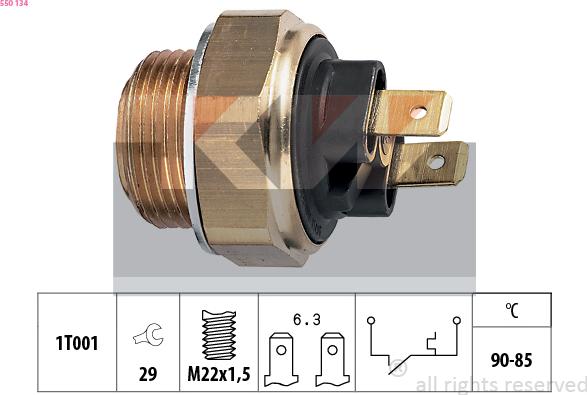 KW 550 134 - Temperature Switch, radiator / air conditioner fan autospares.lv