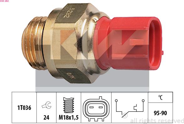 KW 550 282 - Temperature Switch, radiator / air conditioner fan autospares.lv