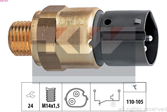 KW 550 273 - Temperature Switch, radiator / air conditioner fan autospares.lv