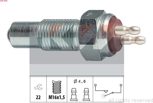 KW 560 006 - Switch, reverse light autospares.lv