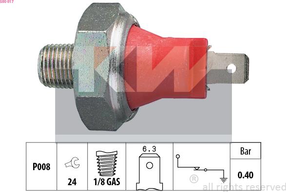 KW 500 017 - Sender Unit, oil pressure autospares.lv