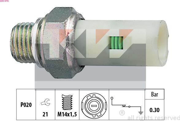 KW 500 076 - Sender Unit, oil pressure autospares.lv