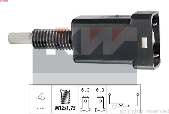 KW 510 003 - Brake Light Switch / Clutch autospares.lv
