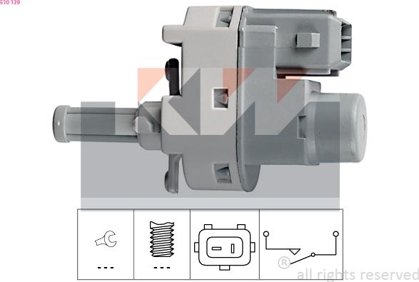 KW 510 139 - Switch, clutch control (cruise control) autospares.lv