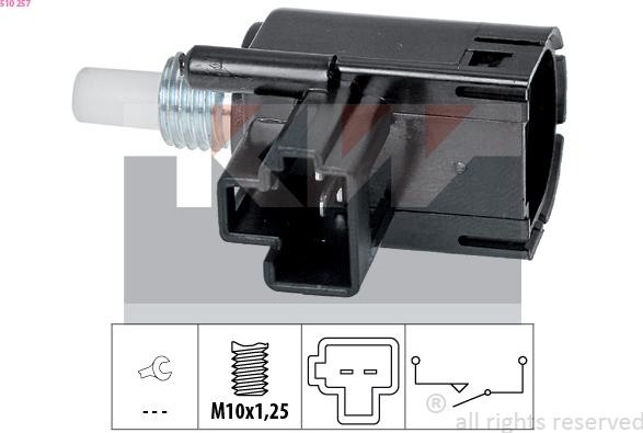 KW 510 257 - Switch, clutch control (cruise control) autospares.lv