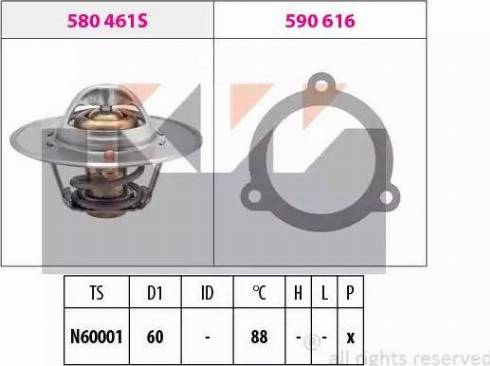 KW 580 461 - Coolant thermostat / housing autospares.lv