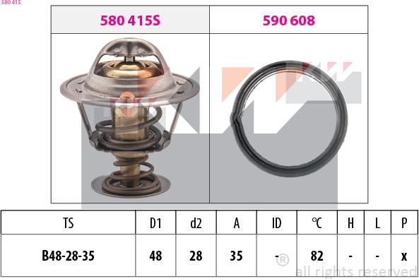 KW 580 415 - Coolant thermostat / housing autospares.lv