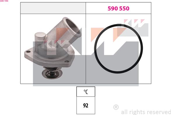 KW 580 196 - Coolant thermostat / housing autospares.lv