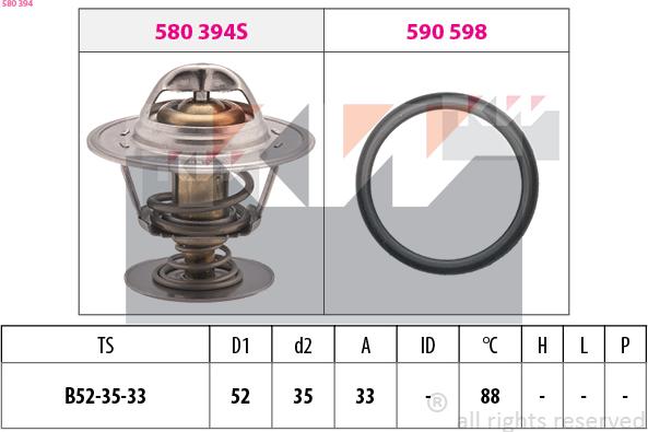 KW 580 394 - Coolant thermostat / housing autospares.lv