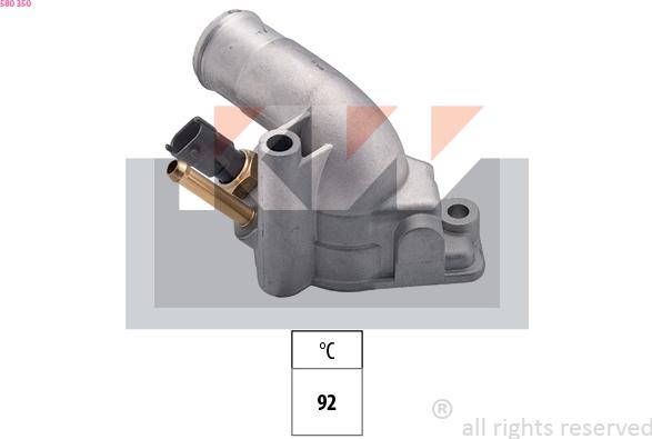 KW 580 350 - Coolant thermostat / housing autospares.lv