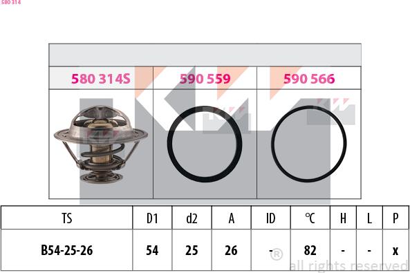 KW 580 314 - Coolant thermostat / housing autospares.lv