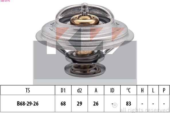 KW 580 377S - Coolant thermostat / housing autospares.lv