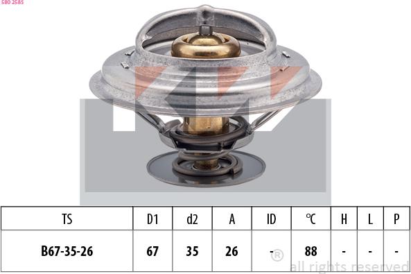 KW 580 258S - Coolant thermostat / housing autospares.lv