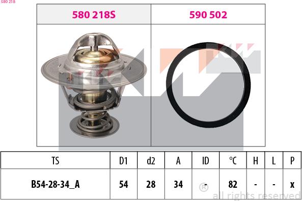 KW 580 218 - Coolant thermostat / housing autospares.lv
