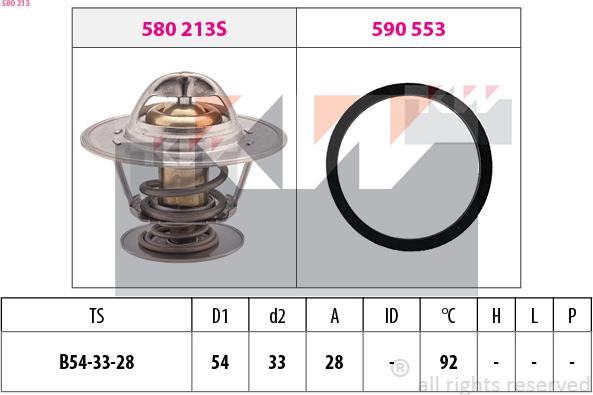 KW 580 213 - Coolant thermostat / housing autospares.lv