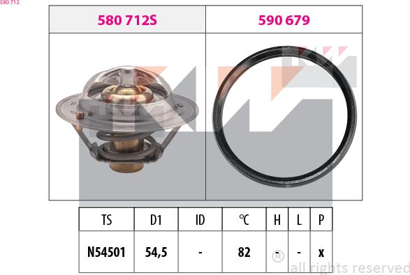 KW 580 712 - Coolant thermostat / housing autospares.lv