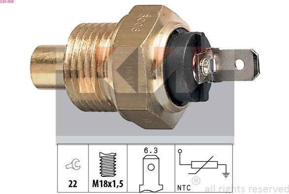 KW 530 008 - Sensor, coolant temperature autospares.lv