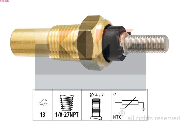 KW 530 028 - Sensor, coolant temperature autospares.lv