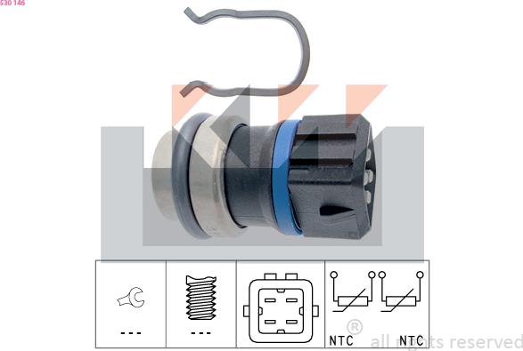 KW 530 146 - Sensor, coolant temperature autospares.lv