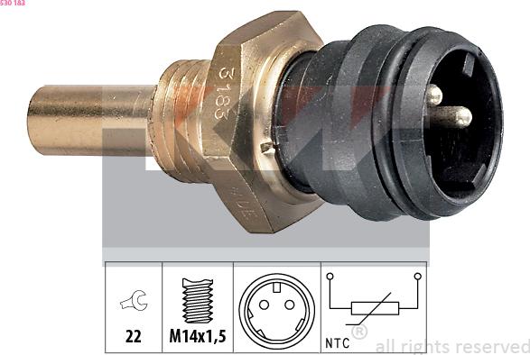 KW 530 183 - Sensor, coolant temperature autospares.lv