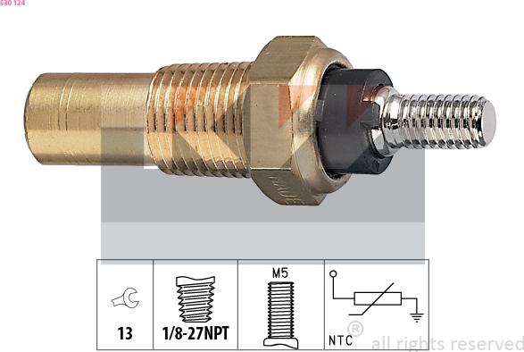 KW 530 124 - Sensor, coolant temperature autospares.lv