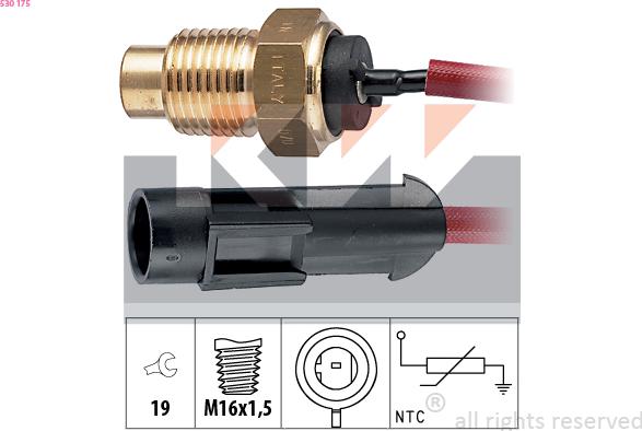 KW 530 175 - Sensor, coolant temperature autospares.lv