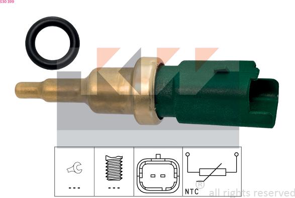 KW 530 399 - Sensor, coolant temperature autospares.lv