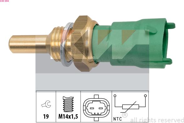 KW 530 394 - Sensor, coolant temperature autospares.lv