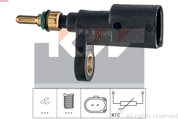 KW 530 355 - Sensor, coolant temperature autospares.lv