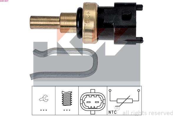 KW 530 357 - Sensor, coolant temperature autospares.lv