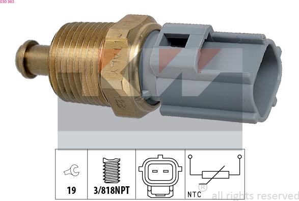 KW 530 363 - Sensor, oil temperature autospares.lv