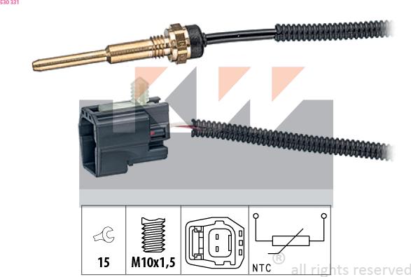 KW 530 331 - Sensor, coolant temperature autospares.lv