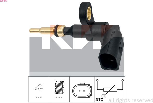 KW 530 377 - Sensor, coolant temperature autospares.lv